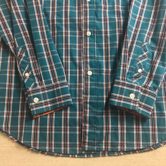 Nautica Men's XL Button Down Shirt Teal Plaid - Picture 4 of 5